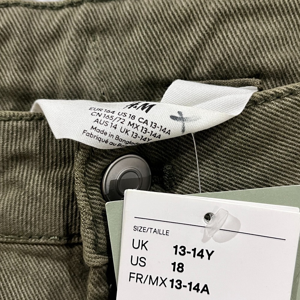 H&M Khaki Cargo‎ Pants Women's 29x29 Green NWT Utility Military Y2K Skater - Picture 5 of 11